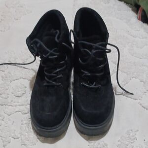 Black Lace-Up Boots